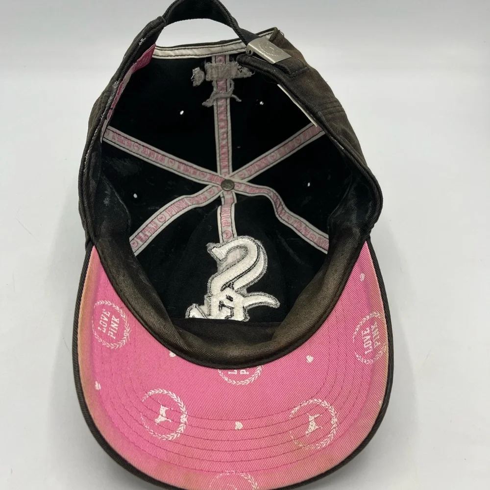 PINK Victoria's Secret Brown White Sox Hat